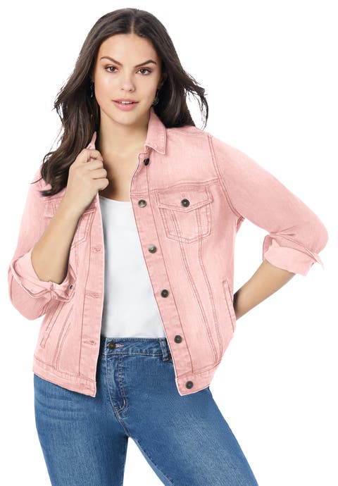 Plus Size Classic Stretch Denim Jacket (Plus)
