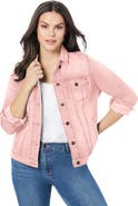 Roaman's Plus Size Classic Stretch Denim Jacket