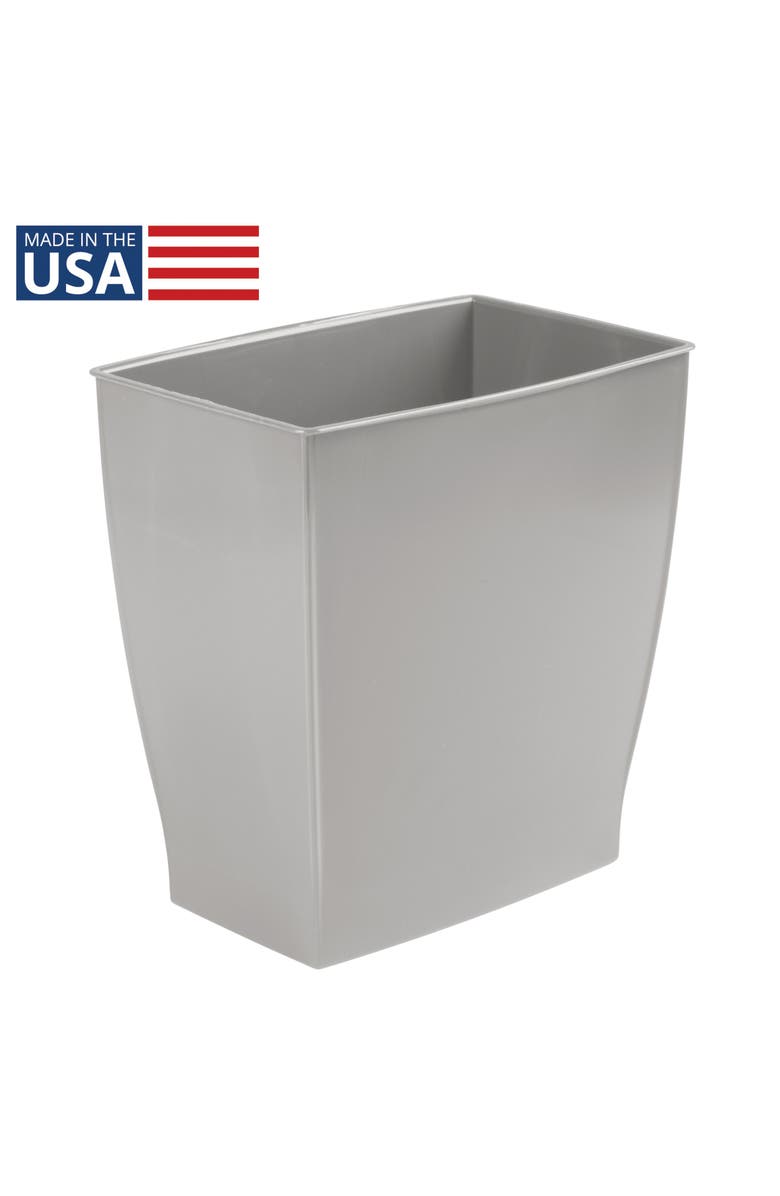 iDesign Small Rectangular Bathroom Trash Cans - Set of 4 - Gray, Alternate, color, Gray