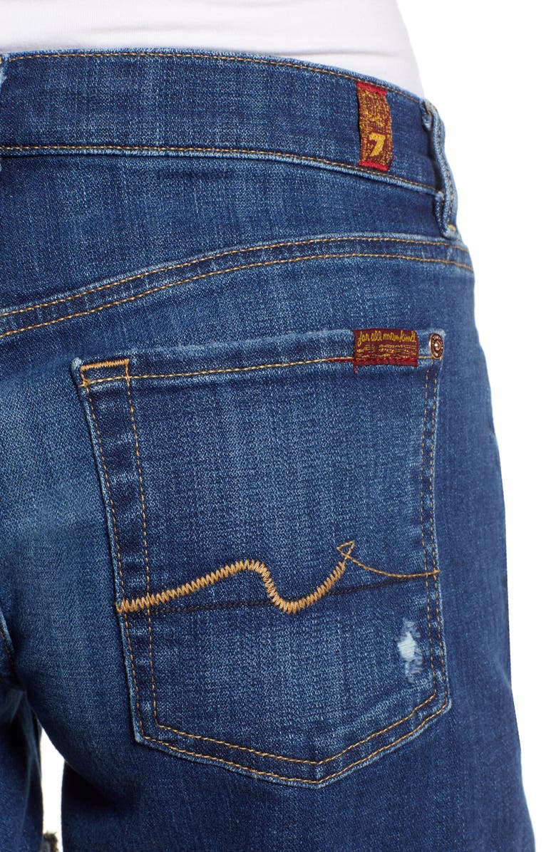 7 For All Mankind Roll Cuff Denim Shorts, Alternate, color, Broken Twill Vanity W/ Dest
