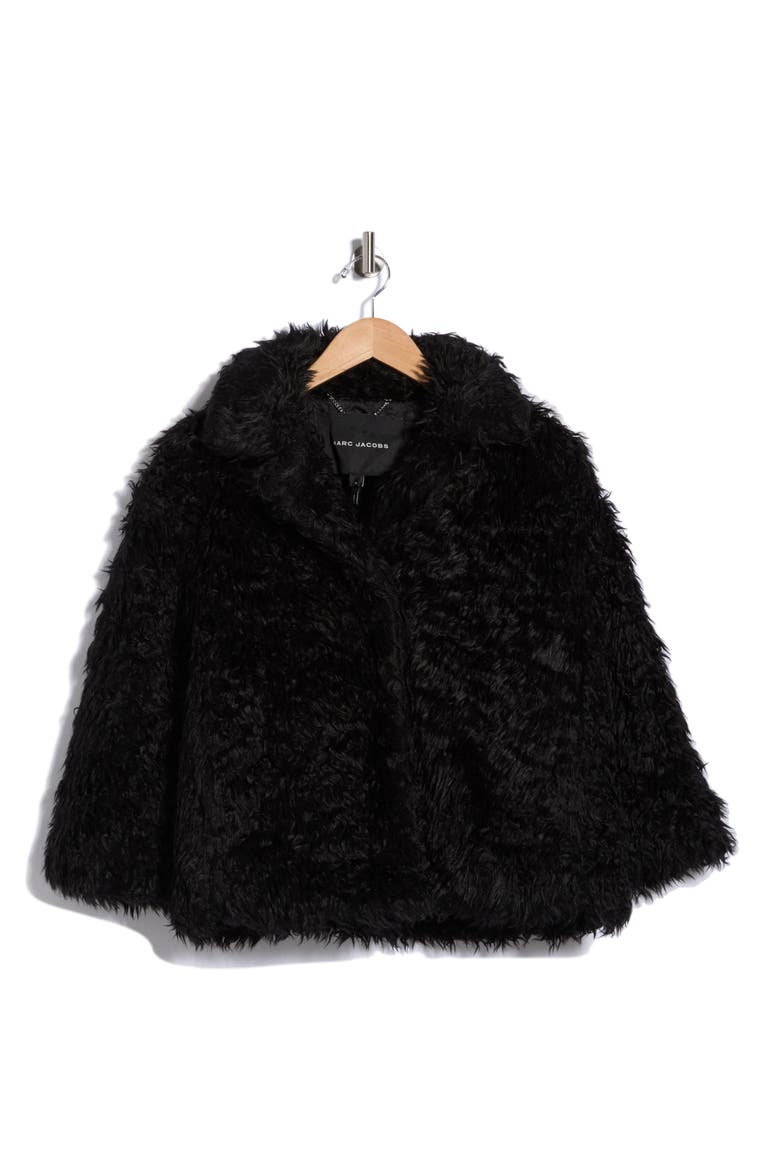 Shaggy Faux Fur Jacket, Main, color, BLACK