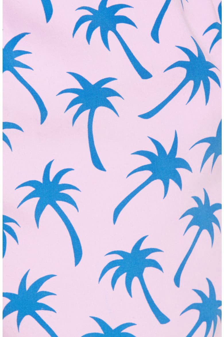 Palm Print Swim Trunks, Alternate, color, LAVENDER / BLUE