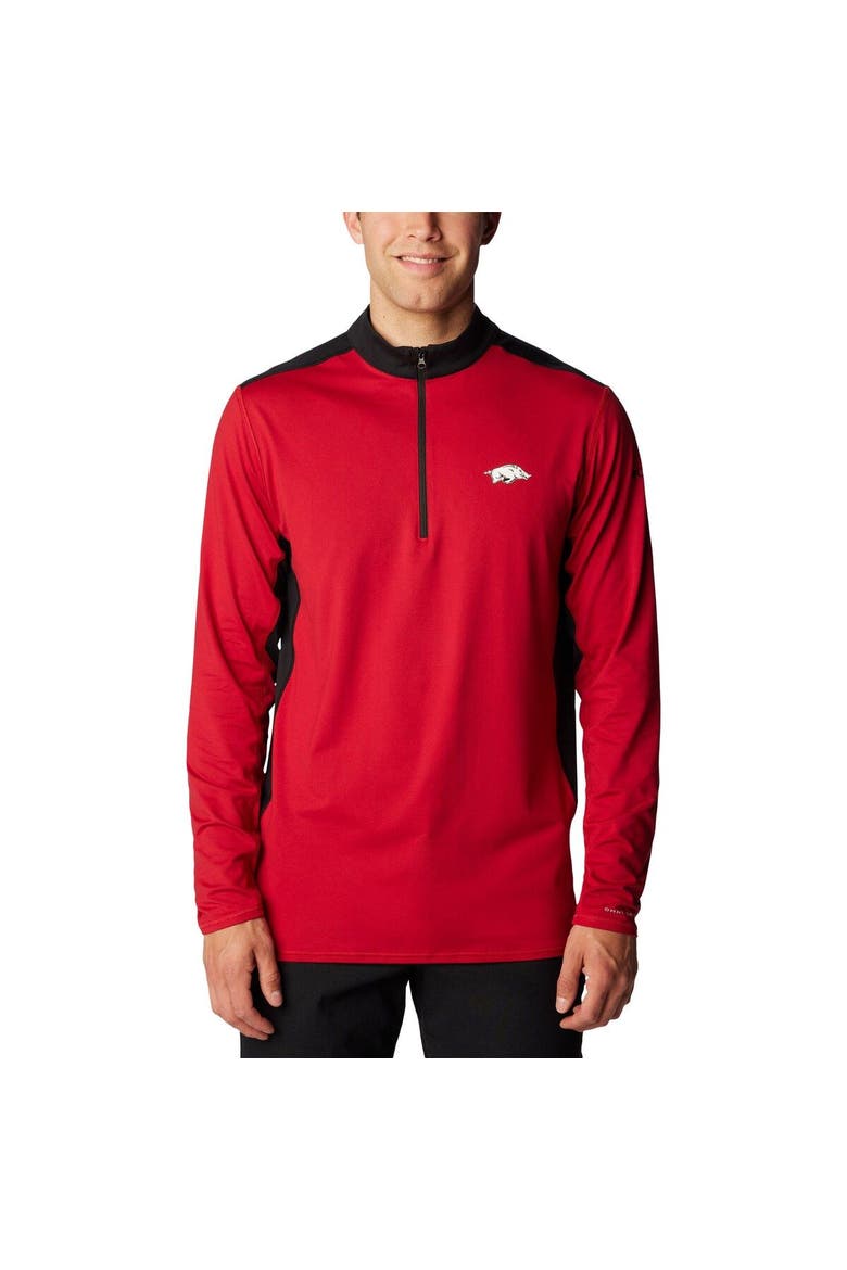 Men's Columbia Cardinal Arkansas Razorbacks Tech Trail™ Omni-Shade Quarter-Zip Top, Main, color, Cardinal