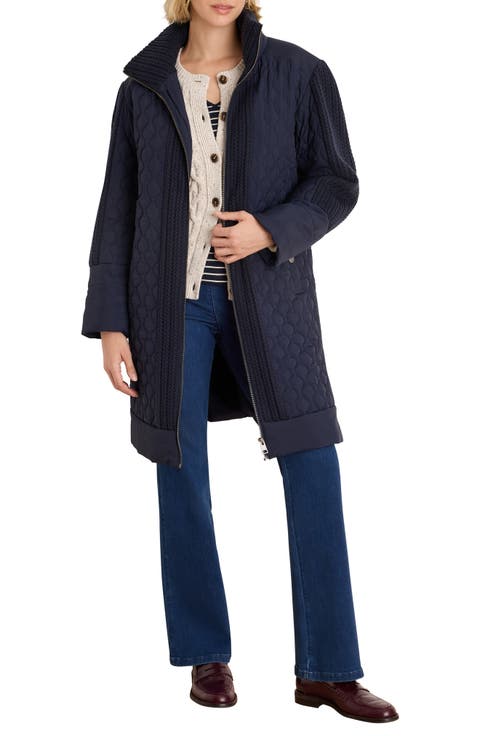 Mixed Media Quilted Puffer Parka