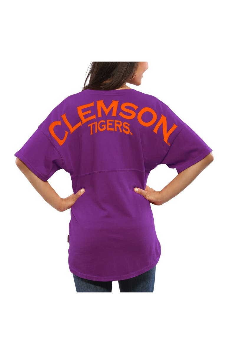 SPIRIT JERSEY Women's Purple Clemson Tigers Spirit Jersey Oversized T-Shirt, Main, color, 