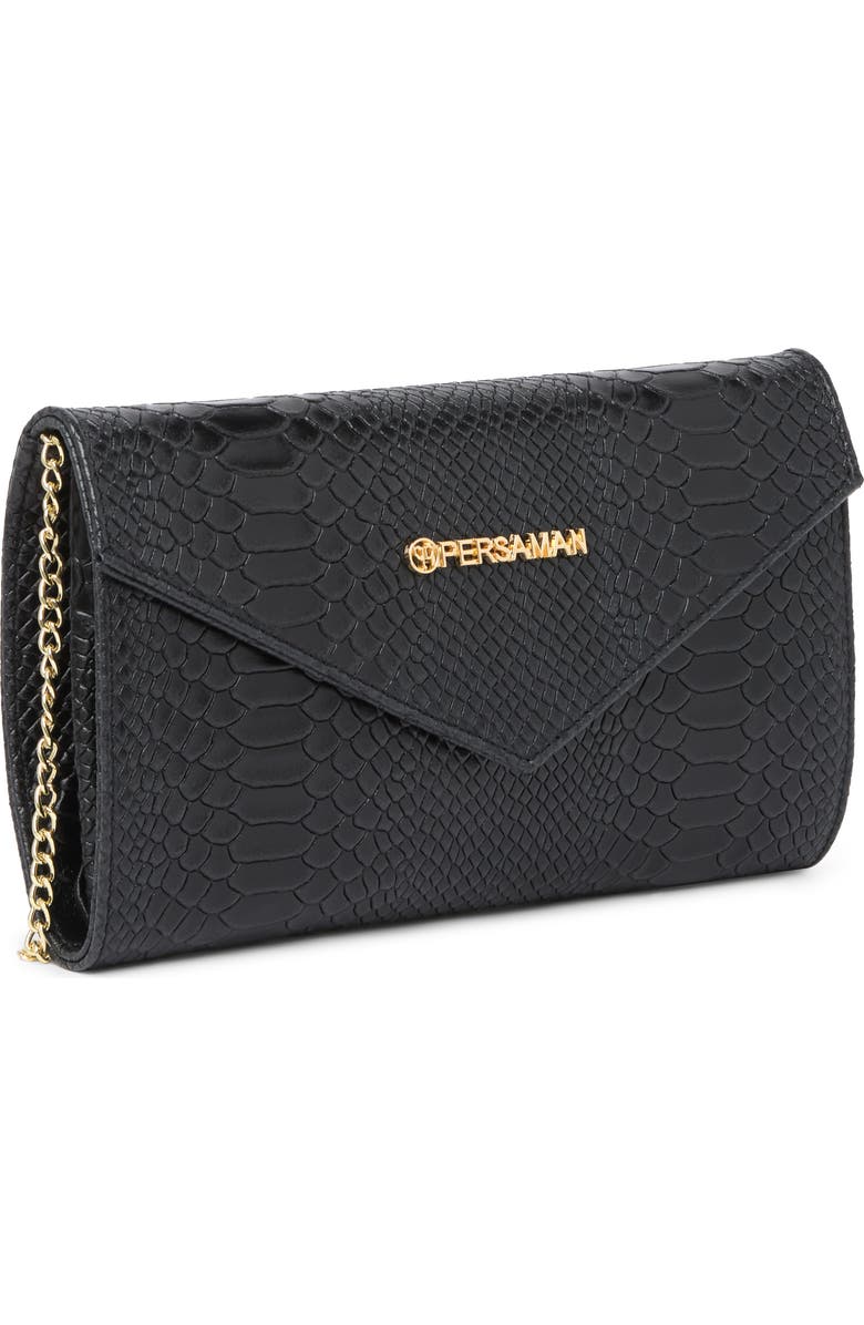 Persaman New York Lea 62 Snakeskin Leaather Clutch, Alternate, color,