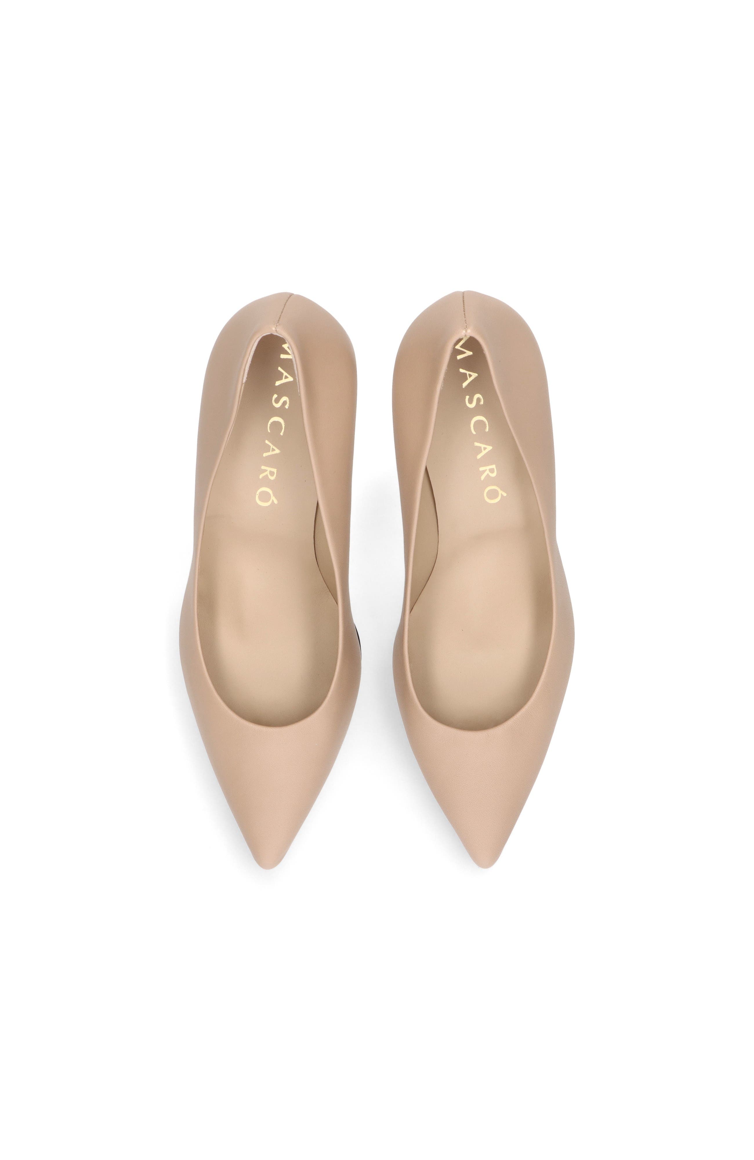 Leather Pointed Toe Pump, Main, color, Beige