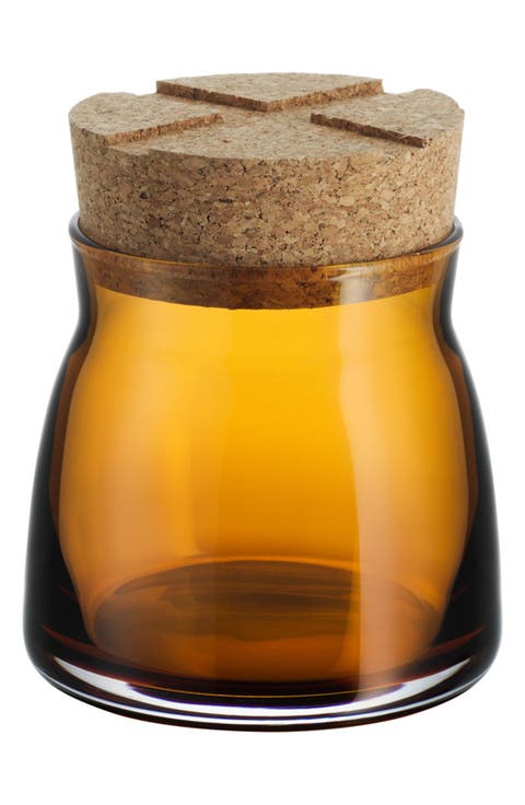 Bruk Storage Jar with Airtight Cork Lid - Amber