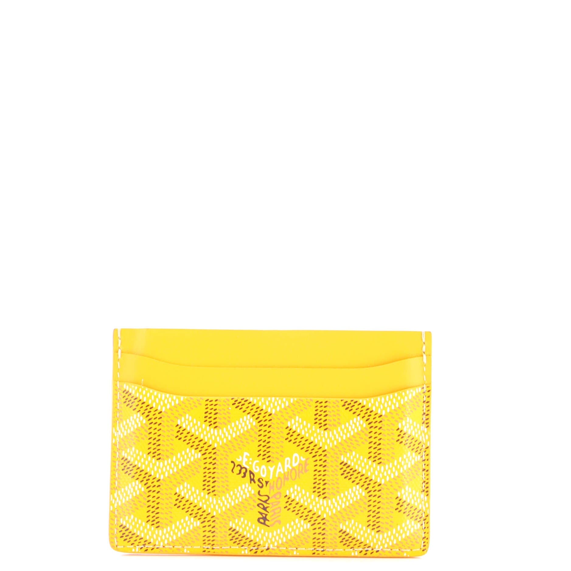 Pre-Owned Goyard Saint Sulpice Card Holder Coated Canvas, Alternate, color, Yellow