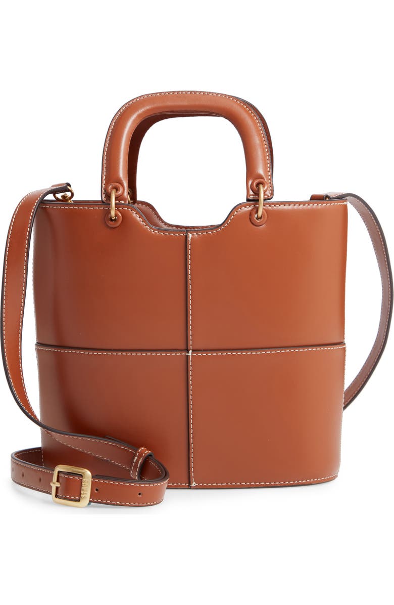 STAUD Andy Seamed Leather Tote, Main, color,