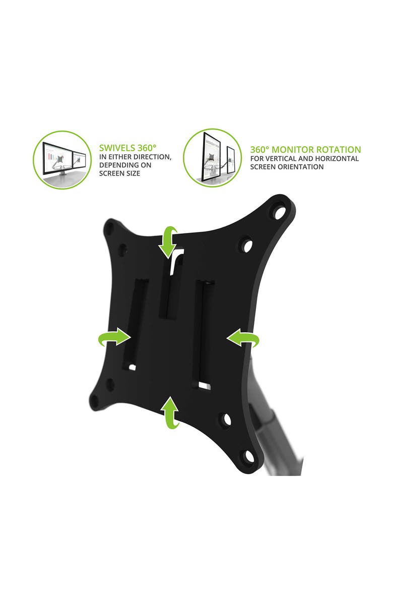DMS2000 Dual-Monitor Desktop Mount for 17" - 32" Displays, Alternate, color, Silver