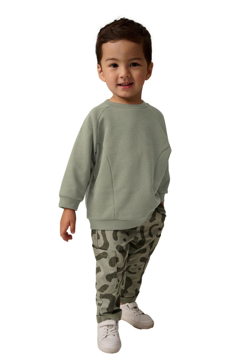 NEXT Kids' Crewneck Sweatshirt & Printed Cargo Pants Set, Alternate, color, 