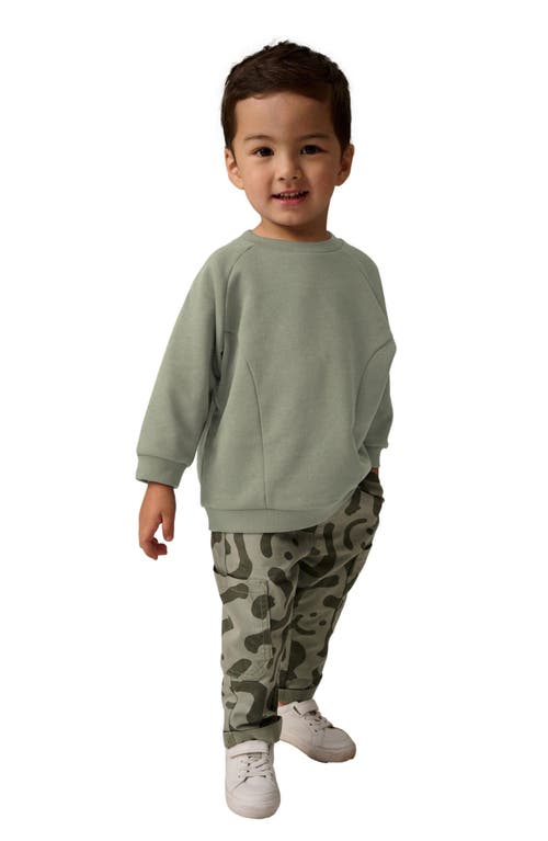 Next Kids' Crewneck Sweatshirt & Printed Cargo Pants Set In Green