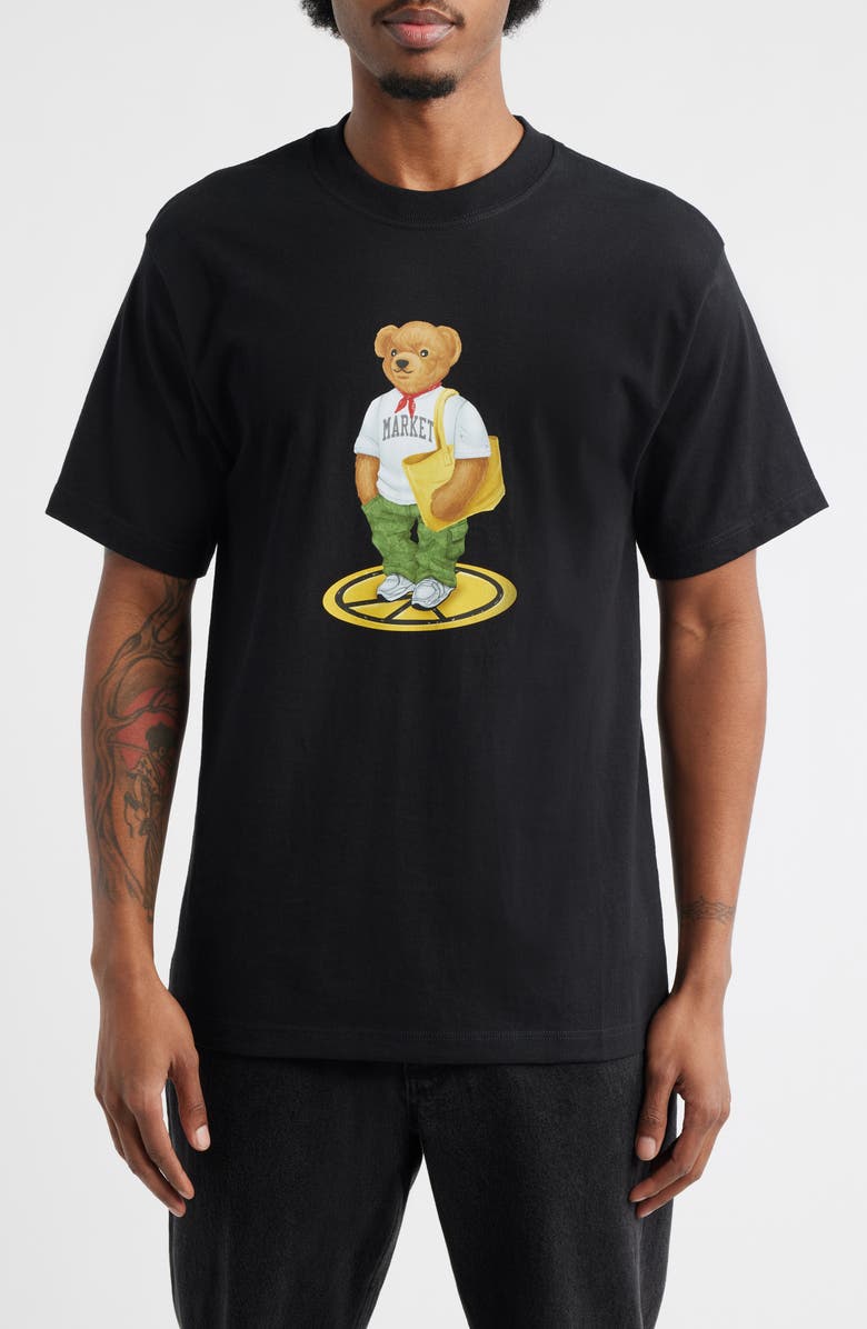 MARKET Stand for Peace Bear Graphic T-Shirt, Main, color, Black