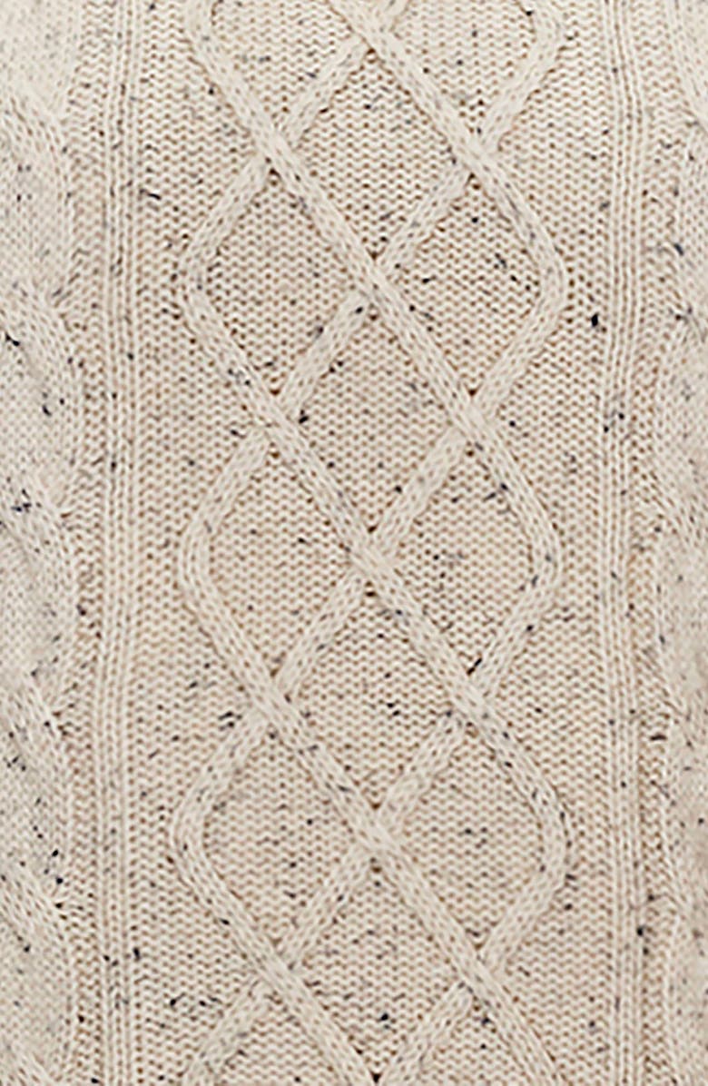 Hope & Henry Organic Long Sleeve Turtleneck Cable Sweater Dress, Alternate, color, Natural Fleck