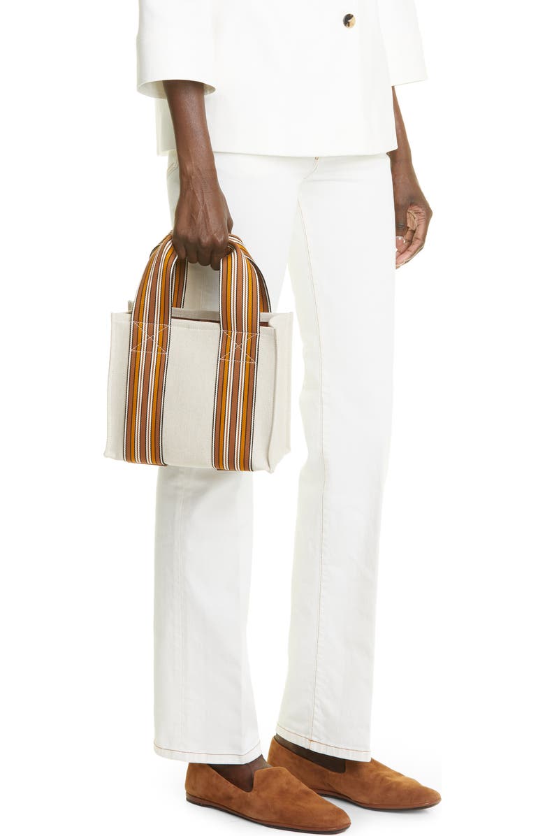 Loro Piana The Suitcase Mini Stripe Linen & Cotton Tote, Alternate, color,