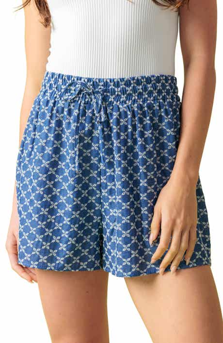 FLYING TOMATO Textured Eyelet Shorts