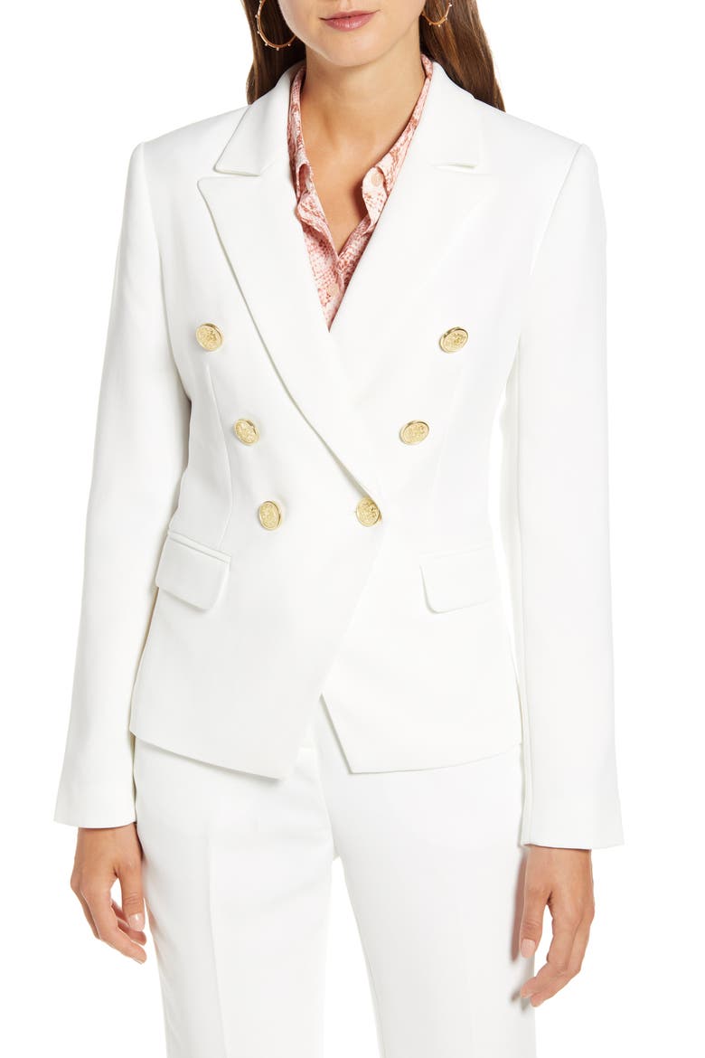 Fitted Blazer, Alternate, color, IVORY CLOUD
