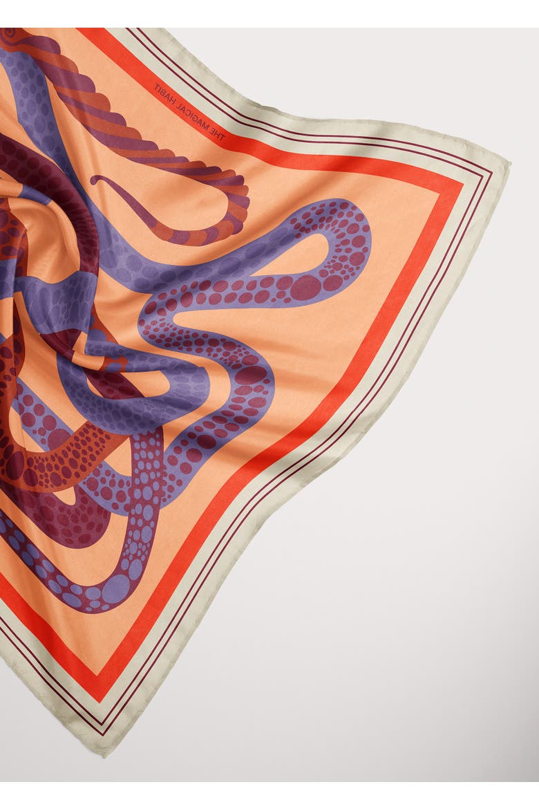Small Bandana Silk Scarf, Alternate, color, Print 'The Serpent'