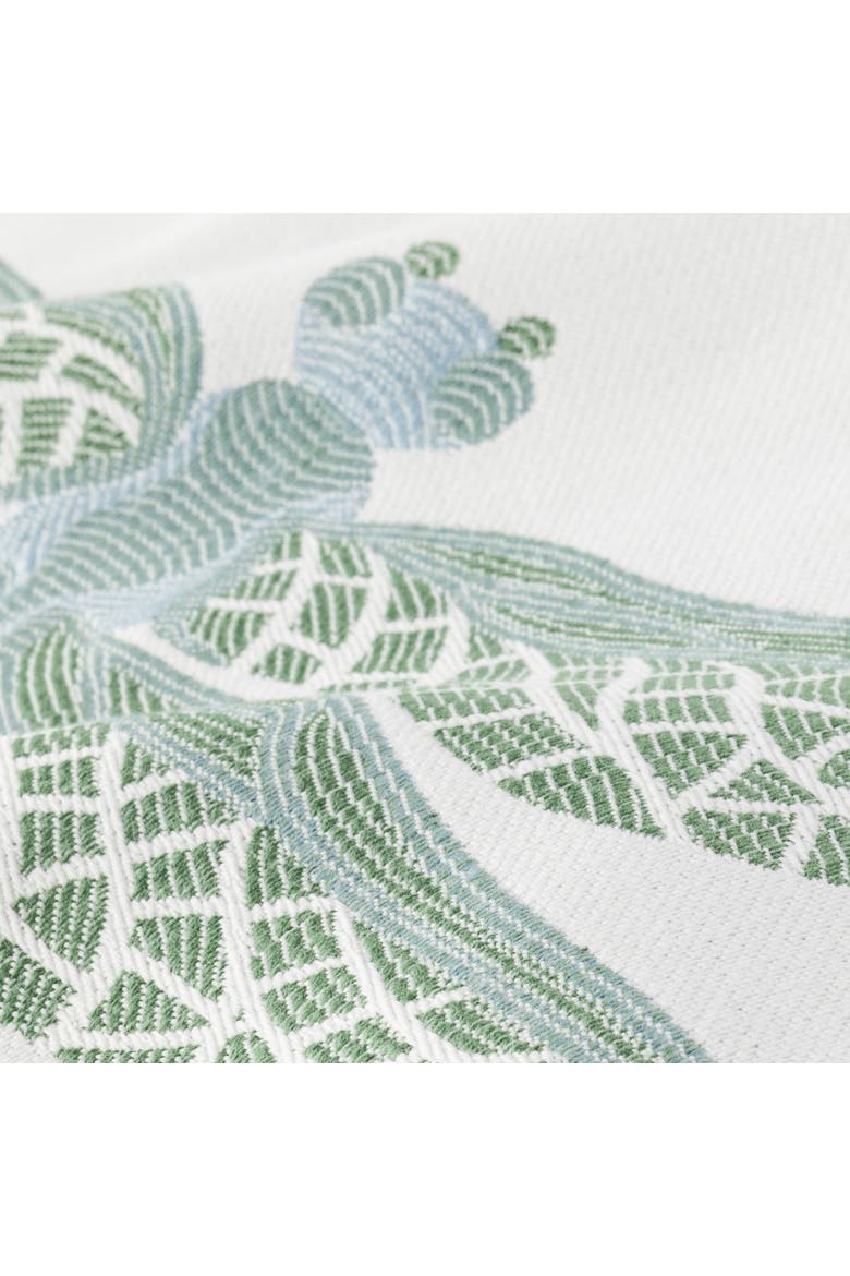 Dragonfly Jacquard Indoor & Outdoor Woven Fringed Accent Pillow, Alternate, color, Surf