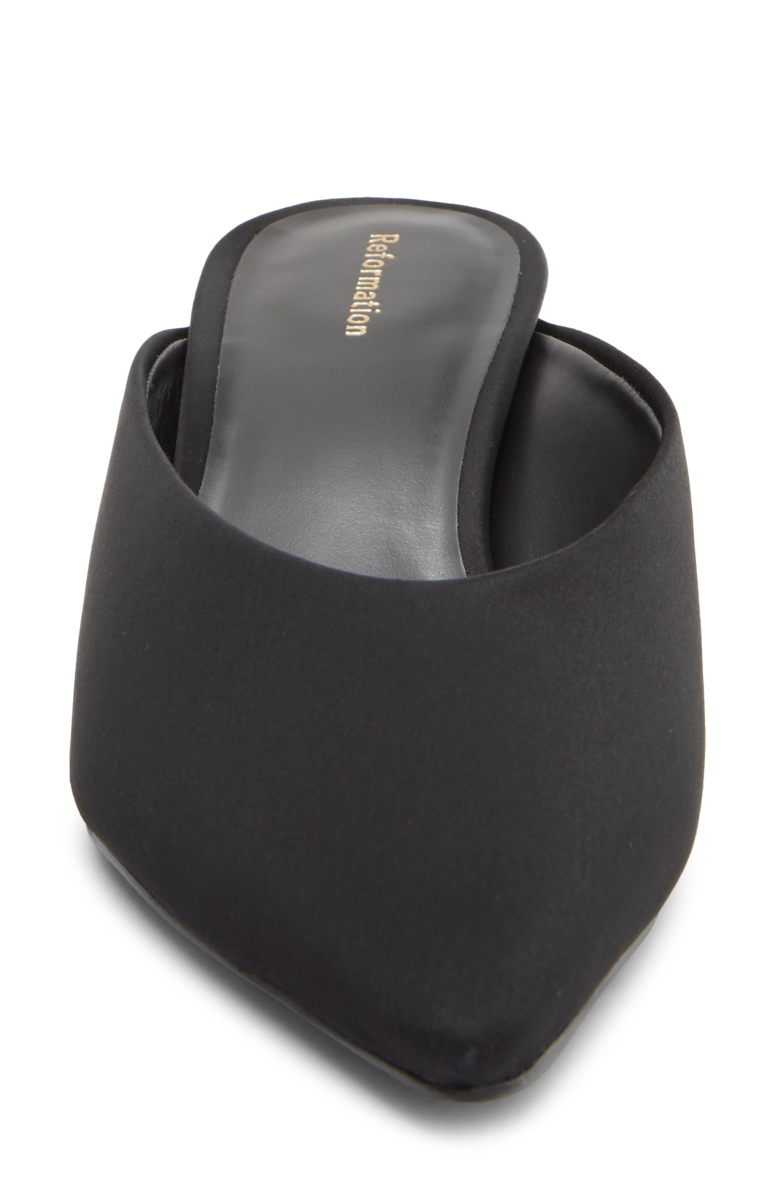 Marilyn Wedge Mule, Alternate, color, BLACK SATIN