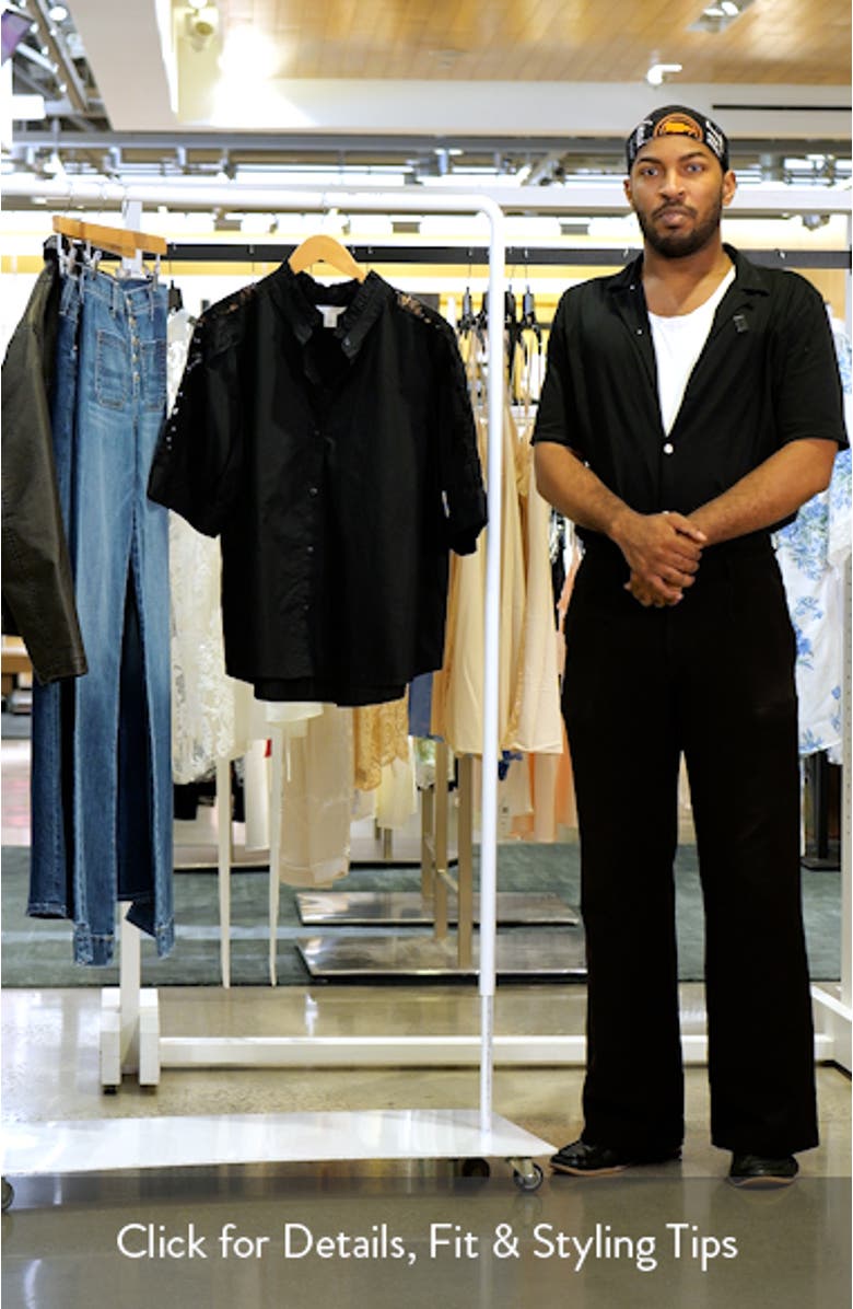 Ruffle Lace Appliqué Cotton Top, sales video thumbnail