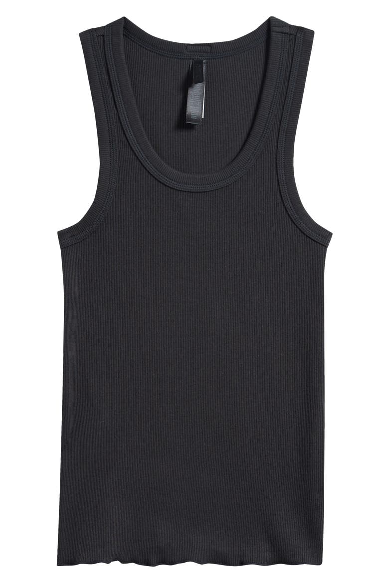 Cotton Rib Scoop Neck Tank, Main, color, SOOT