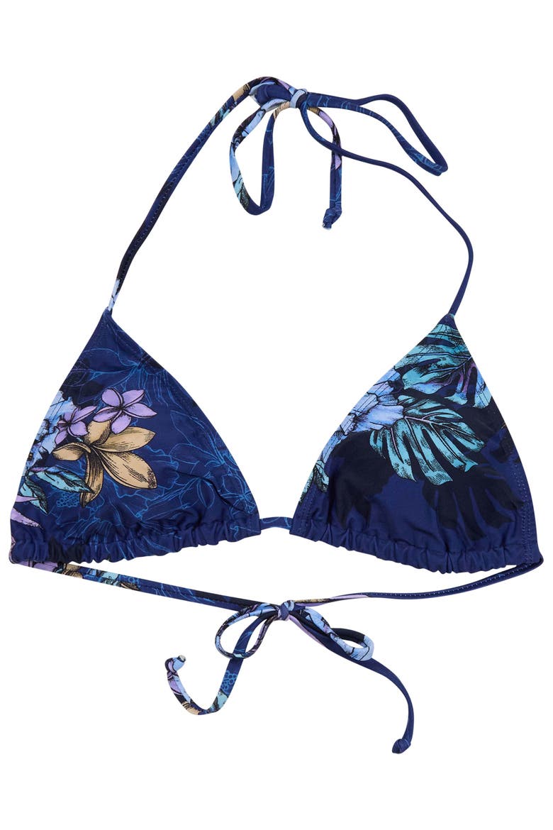 Exotic Floral Womens Bikini Top, Alternate, color, Exotic Floral Navy