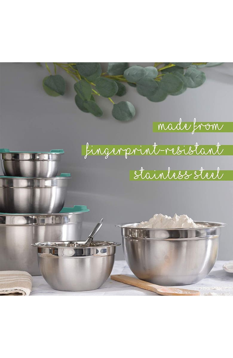 GLOMERY Stainless Steel Mixing Bowls with Airtight Lids - Blue, Alternate, color,
