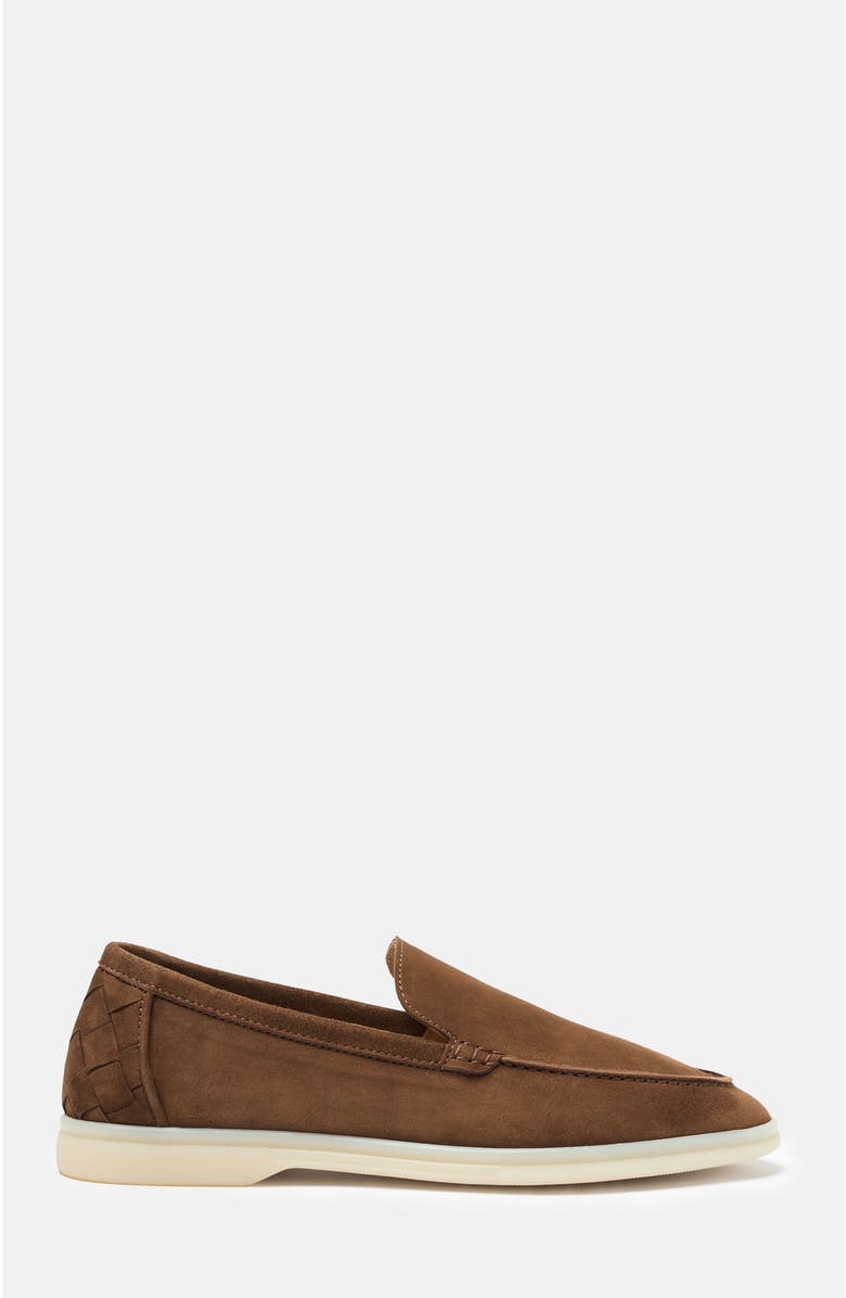 SCAROSSO Ludovica Woven Loafers, Alternate, color, Chocolate - Suede