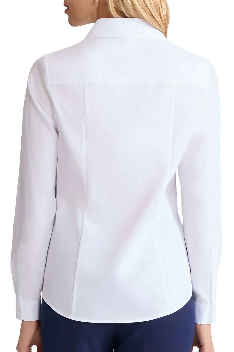 Solid Button-Up Cotton Shirt, Alternate, color, WHITE