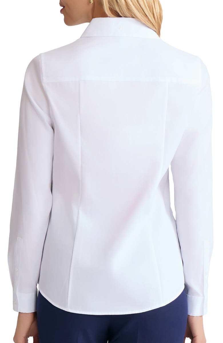 Jones New York Solid Button-Up Cotton Shirt, Alternate, color, White