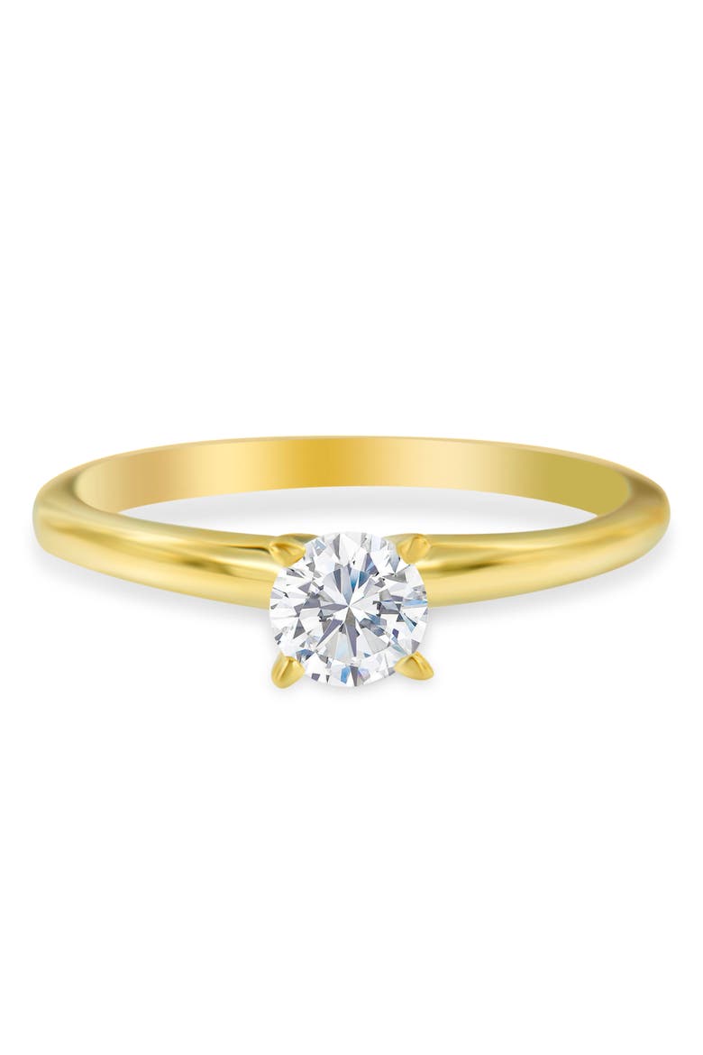 GIA Certified 14k Gold 1/2 Cttw Diamond Solitaire Engagement Ring, Main, color, Yellow Gold