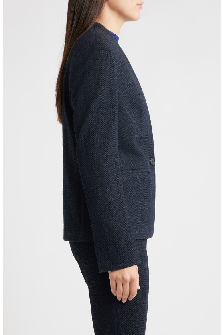 Jemma2 One-Button Blazer, Alternate, color, SKY CAPTAIN HERRINGBONE