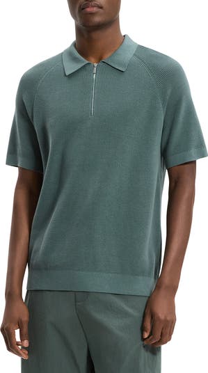 Theory Tactile Cotton Quarter Zip Polo | Nordstrom