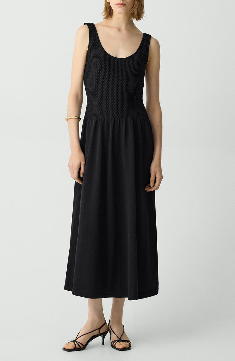 Theory Bleeck Texture Sleeveless Midi Dress, Main, color, 