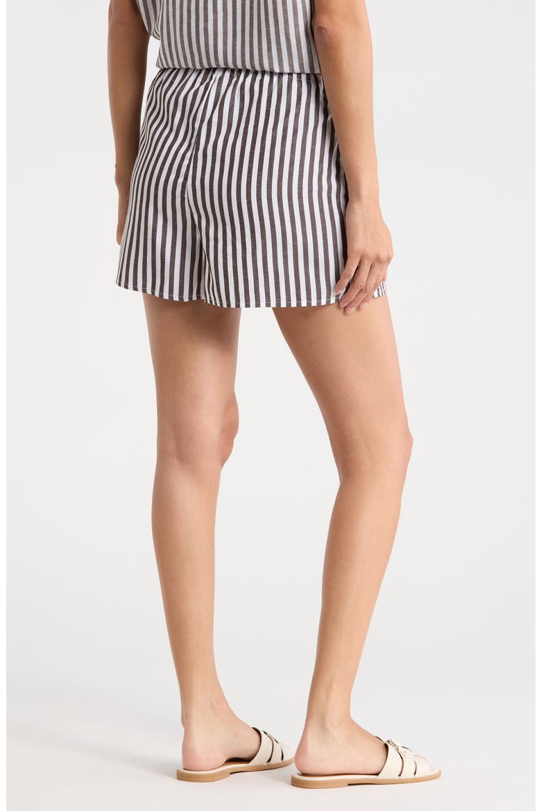 Drawstring Cover-Up Shorts, Alternate, color, DARK CHOCOLA