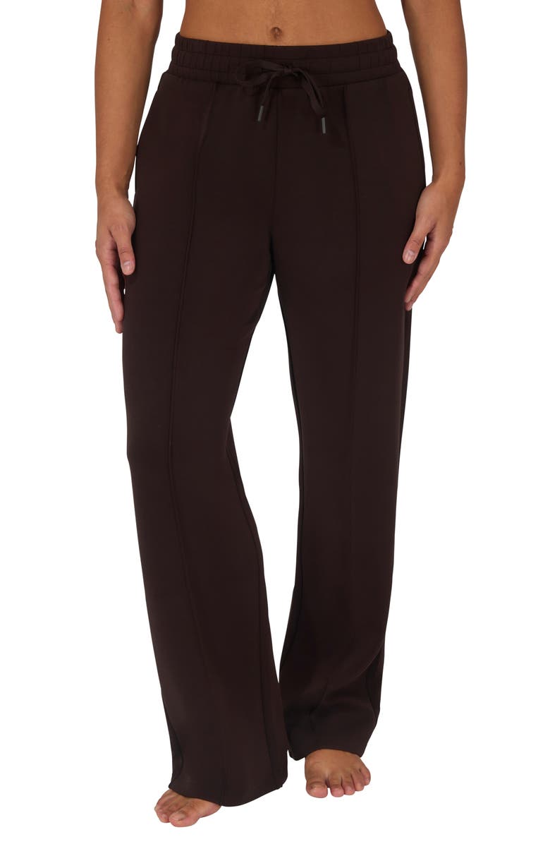 YOGALICIOUS SoftLite Timeless Pintuck Sandwash Pants, Main, color, Chocolate Mousse