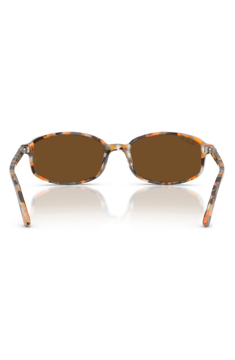 Ray-Ban 54mm Polarized Irregular Sunglasses, Alternate, color, Havana Brown Grey / Brown