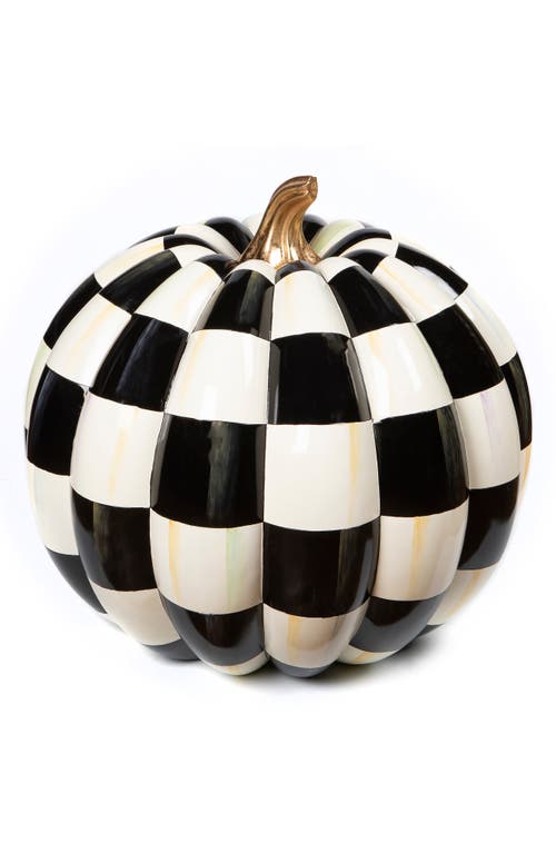 Mackenzie-childs Mackenzie Childs Courtly Check Outdoor Pumpkin In Multi