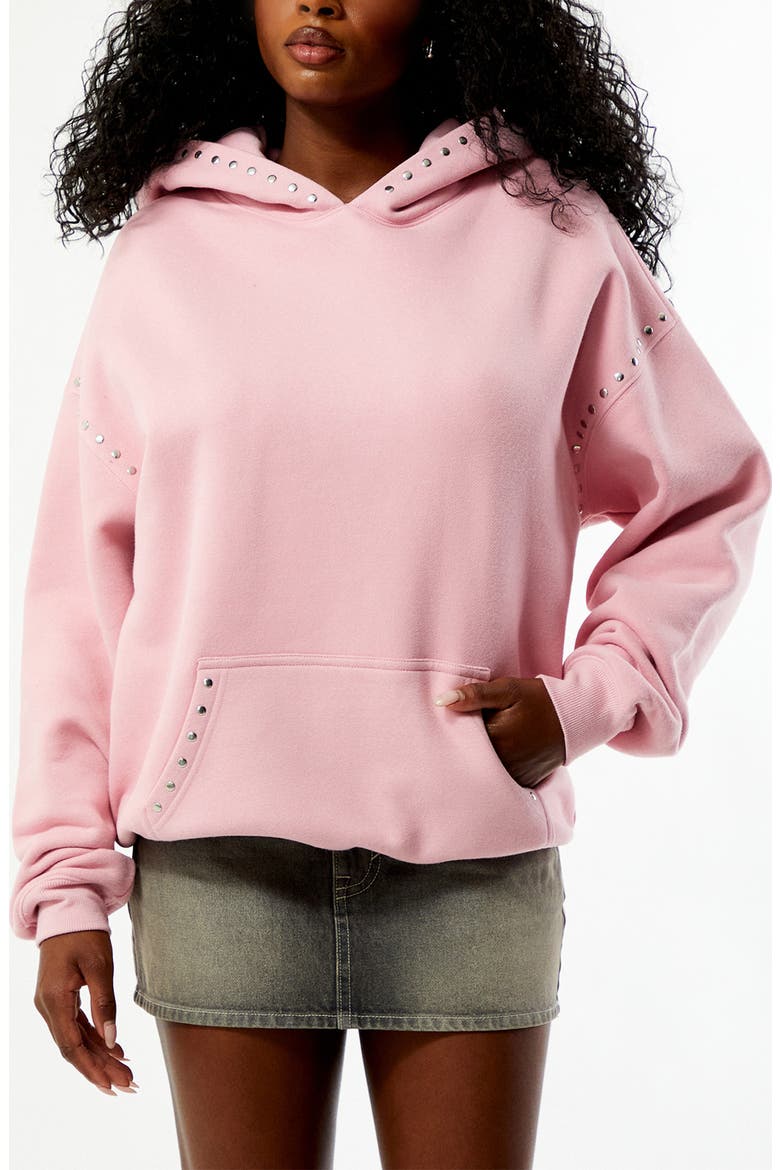 Studded Hoodie, Main, color, PINK