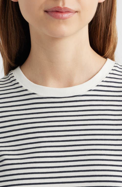 Frame Womens Navy Multi Baby Striped Cotton T-shirt In Gray