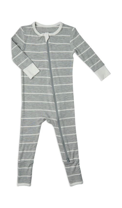 Everly Grey Convertible Romper Fitted Long Sleeve Pajama In Gray