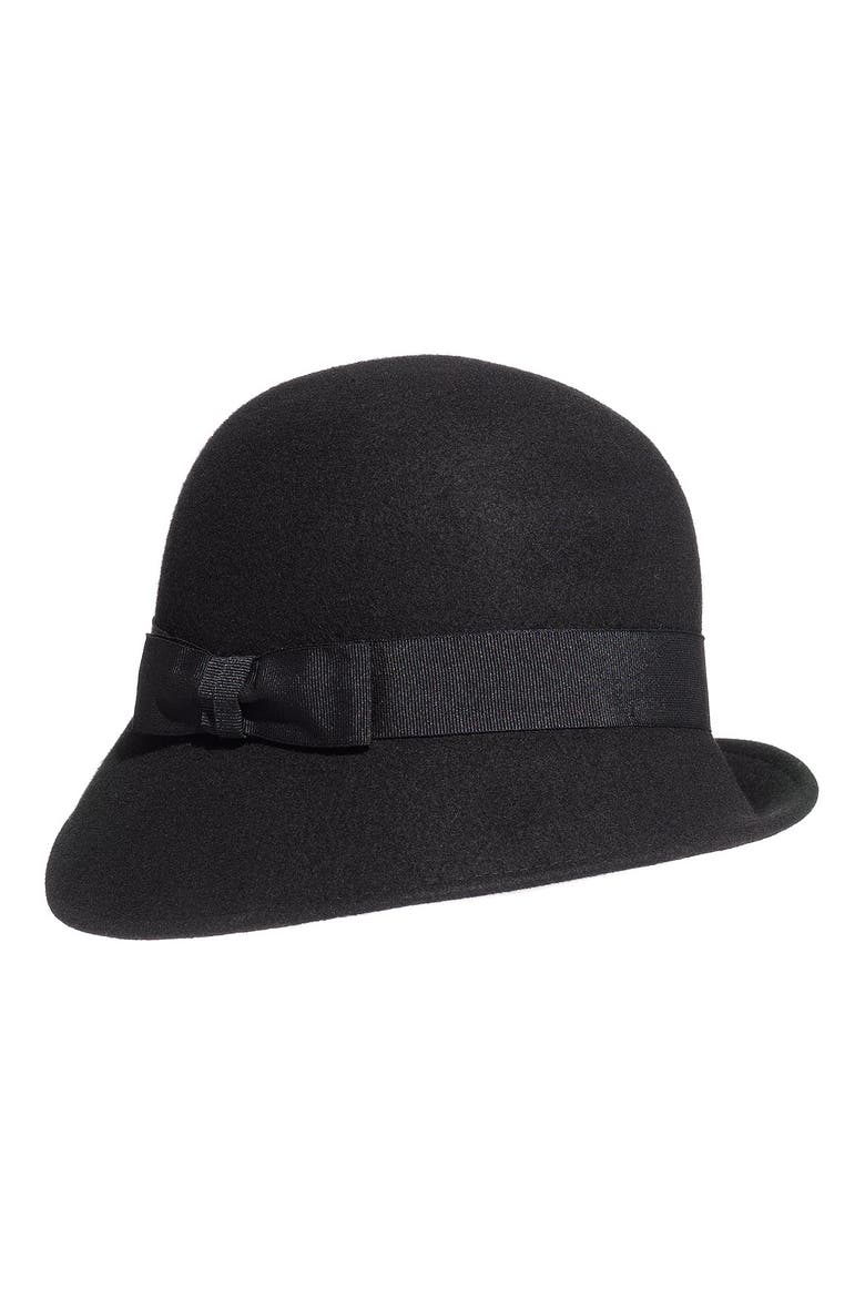 Asymmetrical Cloche, Main, color, BLACK