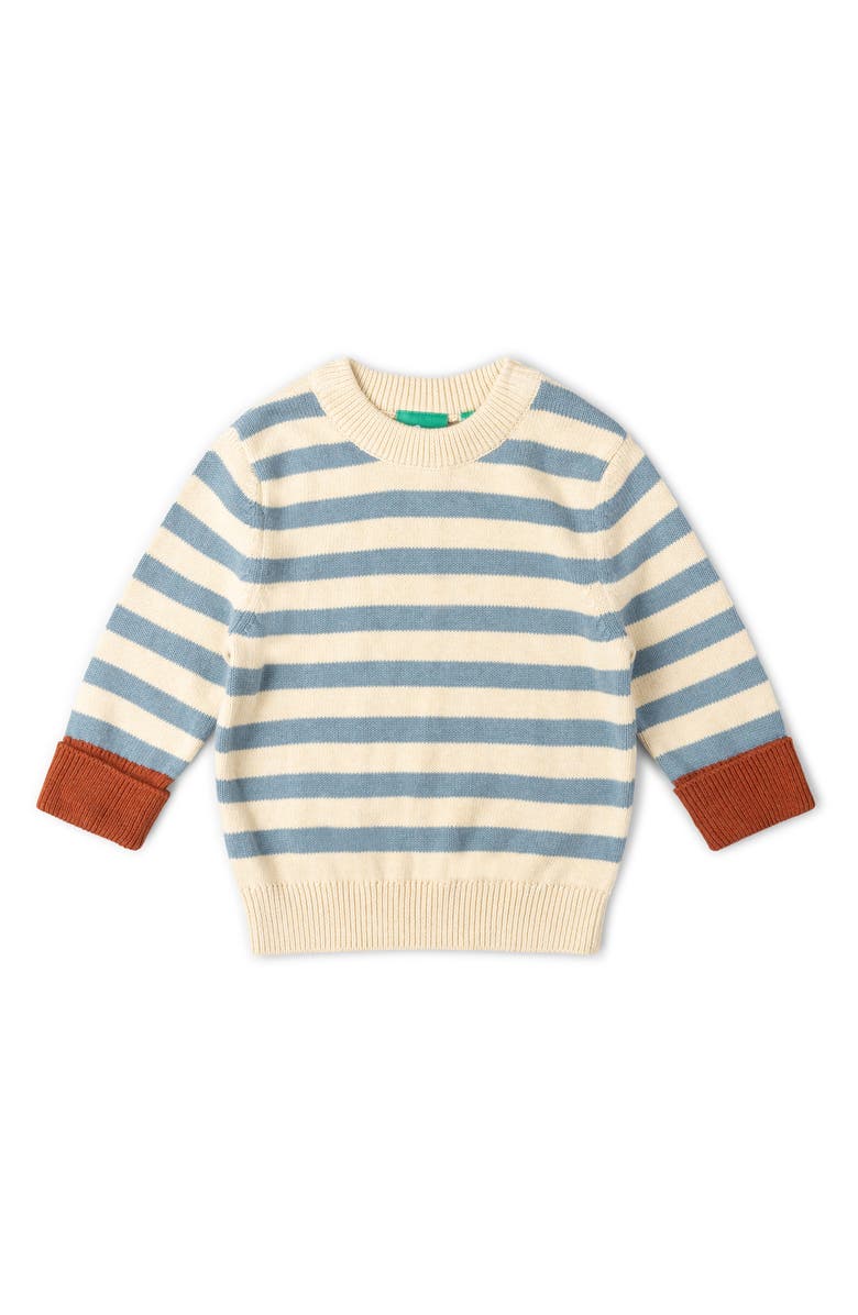 Little Green Radicals Kids' Stripe Organic Cotton Sweater, Main, color, Blue