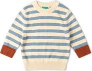 Little Green Radicals Kids' Stripe Organic Cotton Sweater