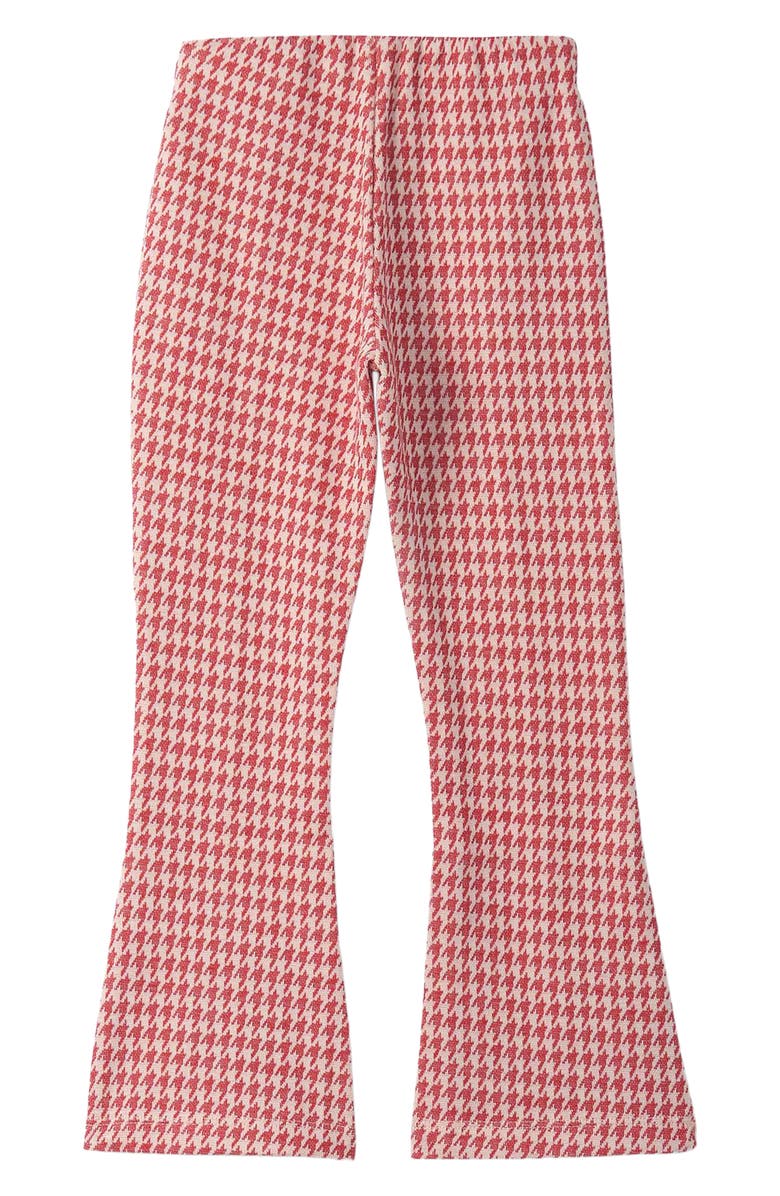 Hatley Kids' Houndstooth Check Flare Cotton Pants, Main, color, Chex Red