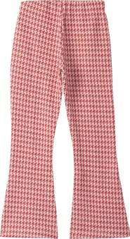 Hatley Kids' Houndstooth Check Flare Cotton Pants