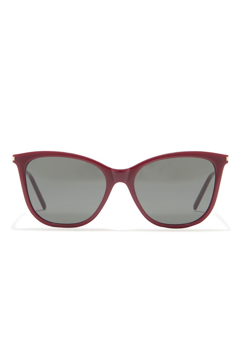 55mm Cat Eye Sunglasses, Main, color, BURGUNDY GREY/GRY