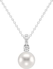 Badgley Mischka Collection Diamond & Freshwater Pearl Pendant Necklace